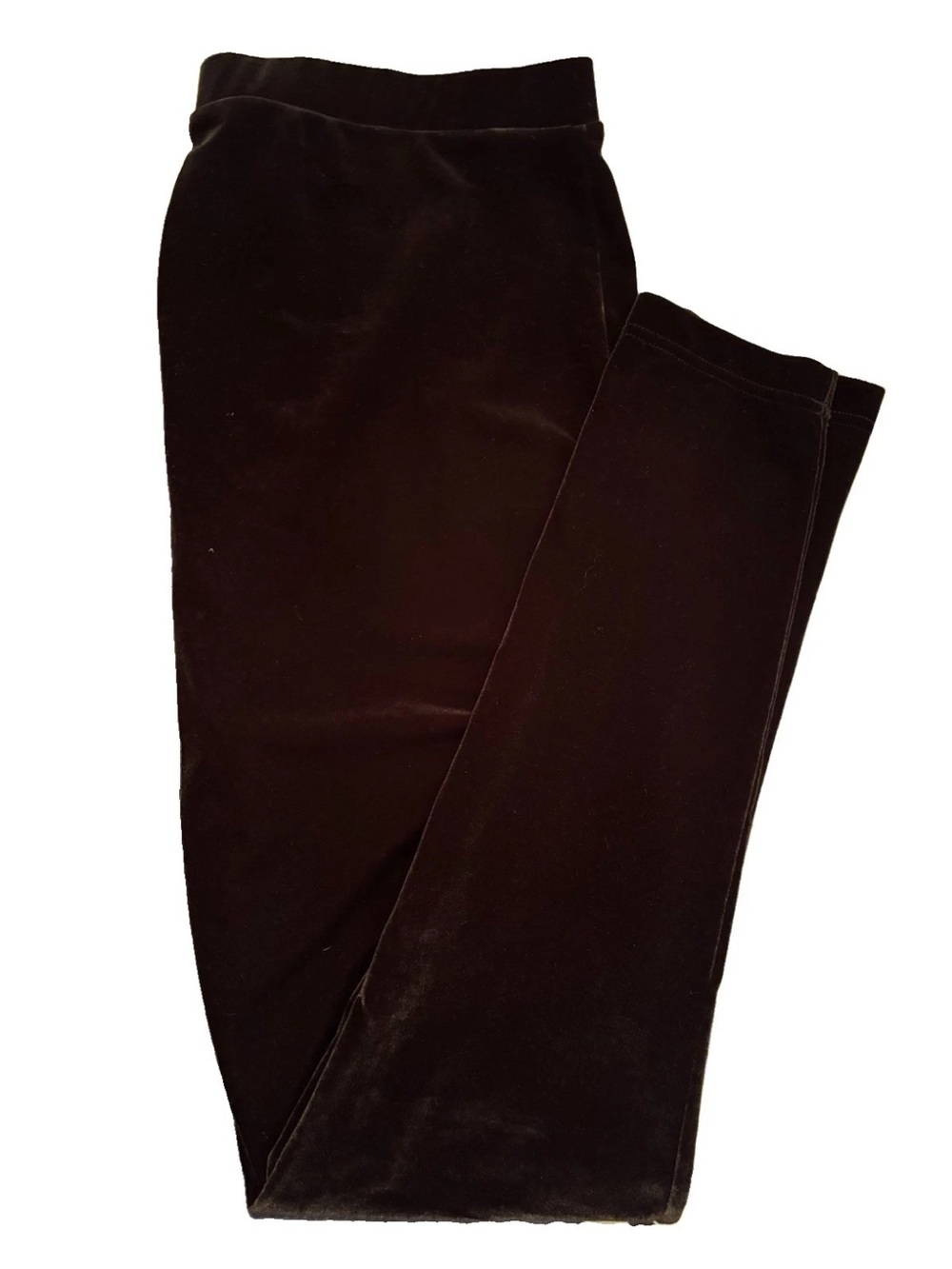 Peck & Peck Black Velour Pants Ankle Leggings Stretch Size M